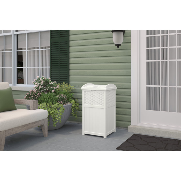 Suncast 33 Gallon Manual Lift Trash Hideaway Container & Reviews Wayfair